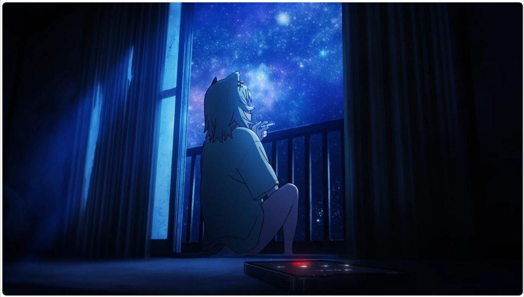 Chainsmoker Cat Night Balcony Scene
