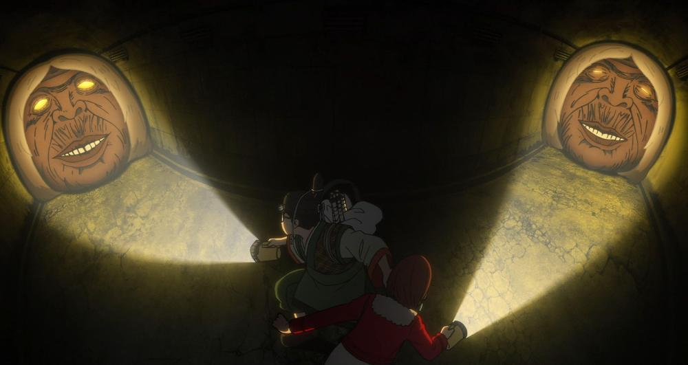 Turbo Granny haunted tunnel confrontation in Dandadan