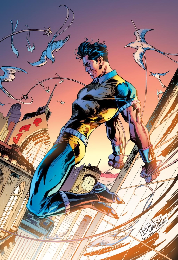 Super Commando Dhruva leap over Rajnagar clock tower with star ropes and birds