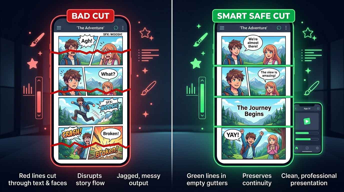 Bad Slicing vs Smart Safe Cut Diagram